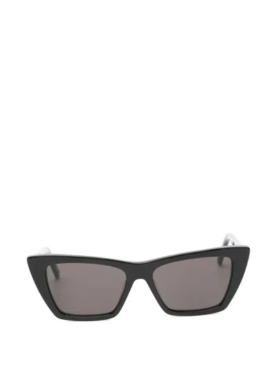 Pre-owned Saint Laurent Mica Cat-eye-fame Sunglasses In Black