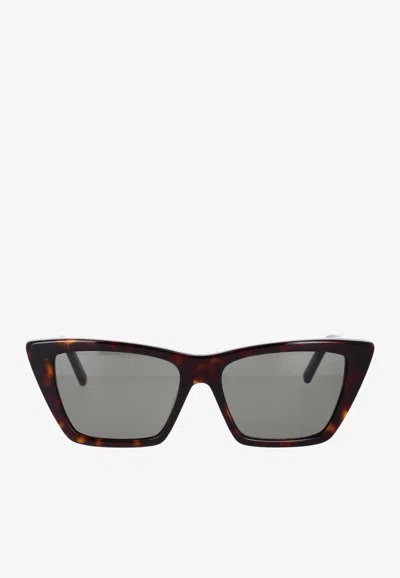 Saint Laurent Mica Square Sunglasses In Gray