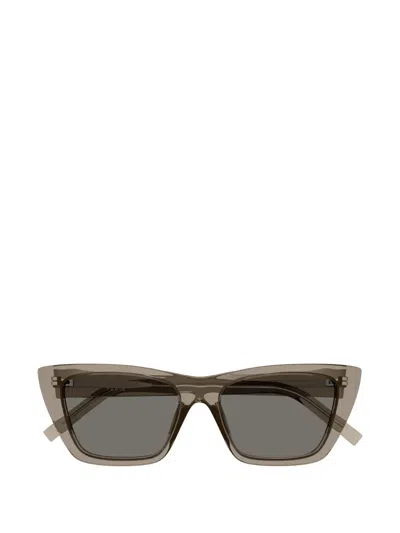 Saint Laurent Mica Square-frame Sunglasses In Brown