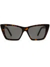 Saint Laurent Cat-eye Frame Sunglasses In Brown