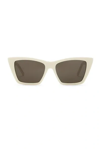 Saint Laurent Mica Sunglasses In Ivory & Grey