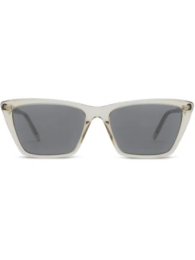 Saint Laurent Eyewear Sunglasses In Beige-beige-silver
