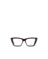 Saint Laurent Mica Tortoiseshell Cat-eye Frame Glasses In White