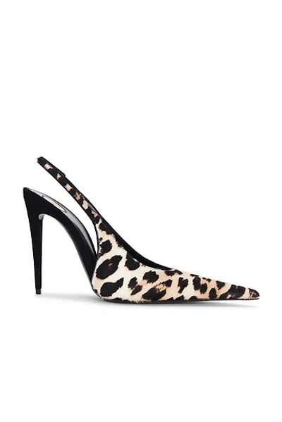 Saint Laurent Micher Benson Pump Slingback In Animal Print