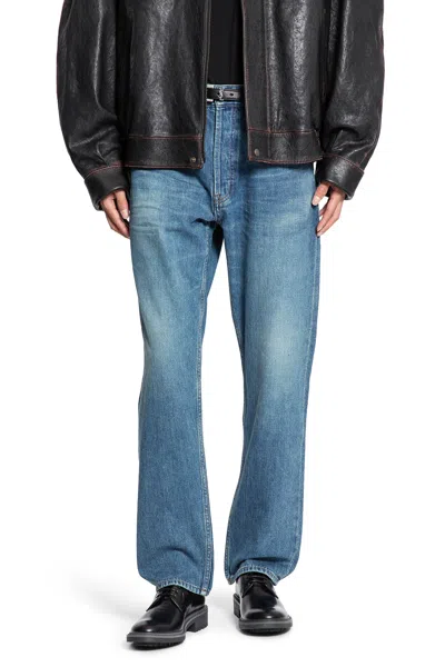 Saint Laurent Mick 5 Pocket Jeans In Blue