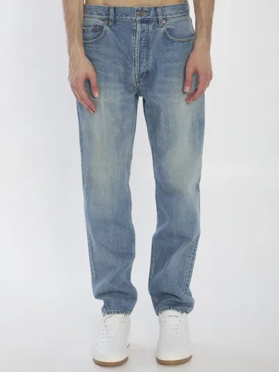Saint Laurent Mick 5-pocket Straight-leg Jeans In Blue