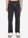Saint Laurent Mick Faded Denim Pants In Black