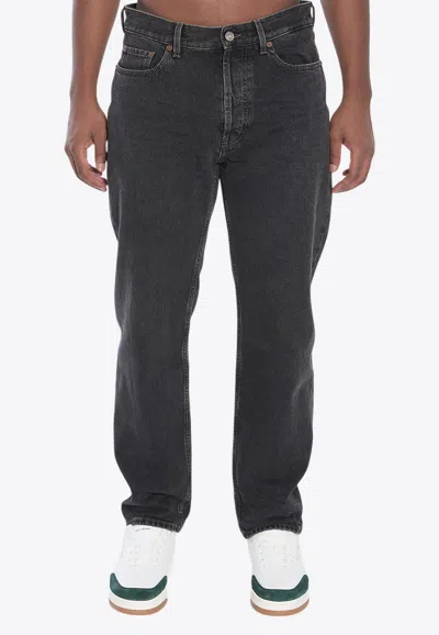 Saint Laurent Mick Faded Denim Pants In Black