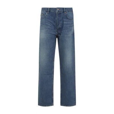 Saint Laurent Mick Long Jeans In Blue