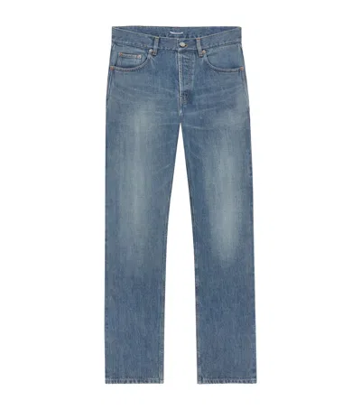 Saint Laurent Mick Long Jeans In Blue