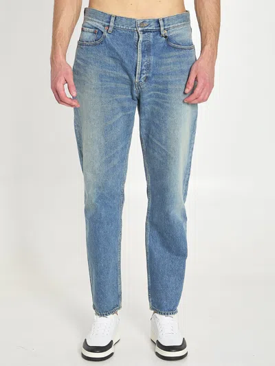 Saint Laurent Mick Long Jeans In Blue