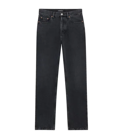 Saint Laurent Mick Straight-leg Jeans In Gray