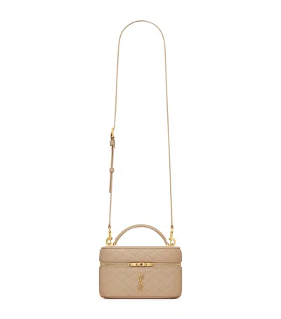 Saint Laurent Micro Gaby Top-handle Bag In Beige