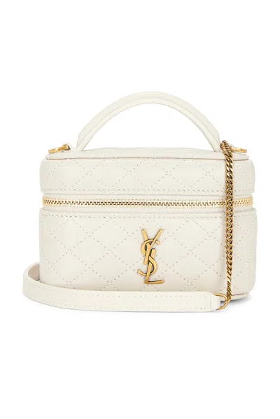 Saint Laurent Micro Gaby Vanity Bag In Crema Soft