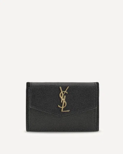 Saint Laurent Micro-grain Leather Wallet In Black