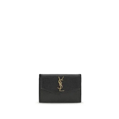 Saint Laurent Micro-grain Calf Leather Wallet In Black
