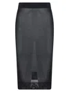 Saint Laurent Mid-length Fitted Skirt In Bleu Nuit