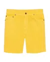 Saint Laurent Mid-rise Denim Shorts In Yellow