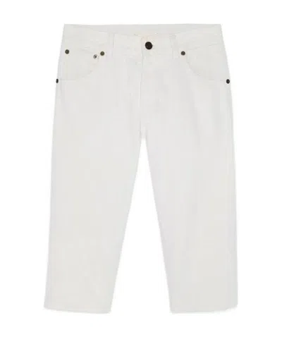 Saint Laurent Mid-rise Knee-length Shorts In White