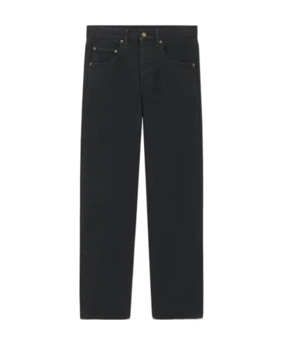 Saint Laurent Mid-rise Lose-fit Jeans In Black