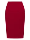 Saint Laurent Mid-rise Pencil Skirt In Satin Clothing In Red