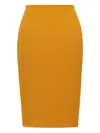 Saint Laurent Mid-rise Pencil Skirt In Satin Clothing In Yellow