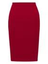 Saint Laurent Mid-rise Pencil Skirt In Satin Clothing In Red
