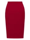 Saint Laurent Mid-rise Pencil Skirt In Satin Clothing In Red