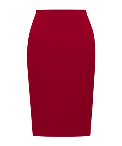 Saint Laurent Mid-rise Pencil Skirt In Red