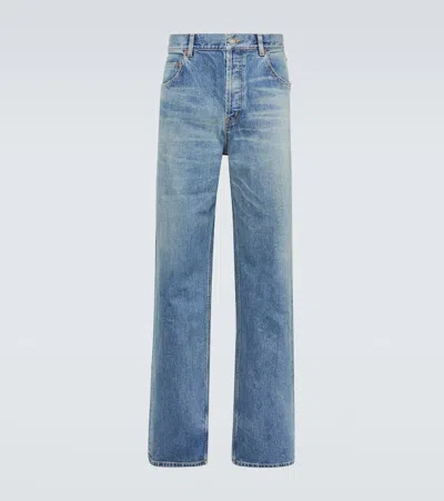 Saint Laurent Mid-rise Straight Jeans In Benjamin Blue