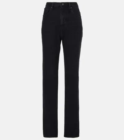 Saint Laurent Mid-rise Straight Jeans In Black