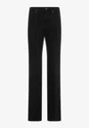 Saint Laurent Mid Rise Straight Jeans Women In Black