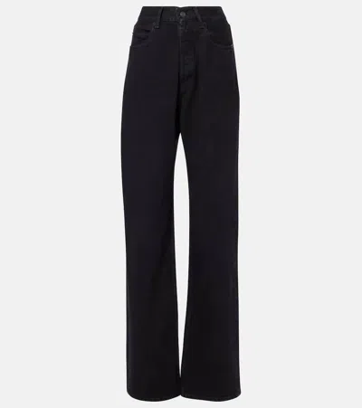 Saint Laurent Mid-rise Straight Jeans In Black