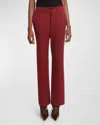 Saint Laurent Cotton-twill Straight-leg Pants In Fuxiablk