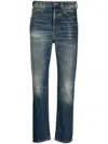 Saint Laurent High-waisted Straight-leg Jeans In Blau