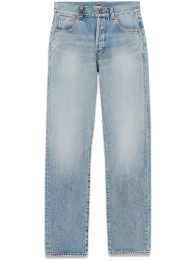 Saint Laurent Women's Cassandre Jeans In Hawaii Denim In Hawaii Blue