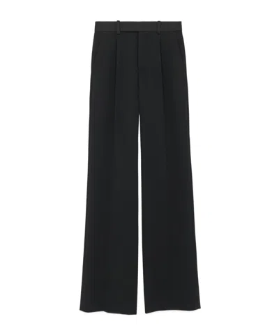 Saint Laurent Mid-rise Straight Leg Pants In Black