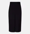 Saint Laurent Mid-rise Wool Culottes In Black