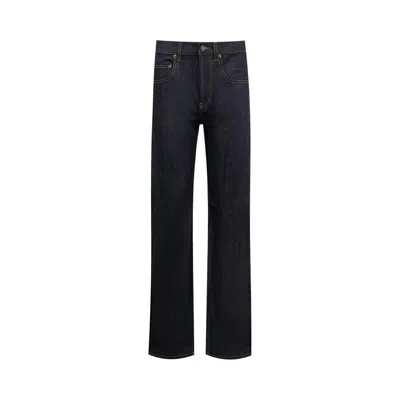 Pre-owned Saint Laurent Mid Straight Baggy Jeans 'indigo Raw'