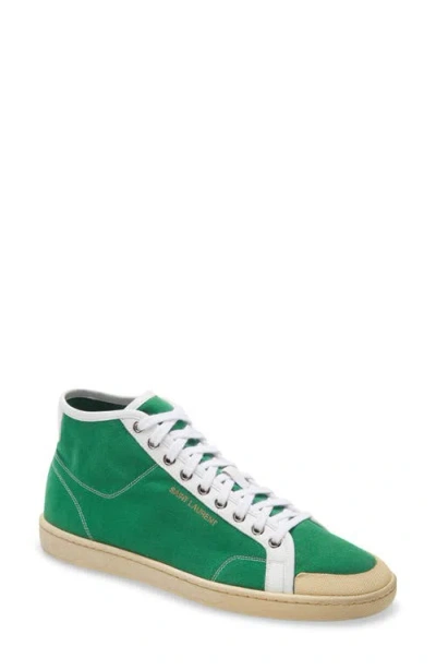 Saint Laurent Mid Top Sneaker In Green
