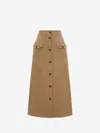 Saint Laurent Midi Skirt In Brown