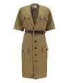Saint Laurent Saharienne Dress In Green