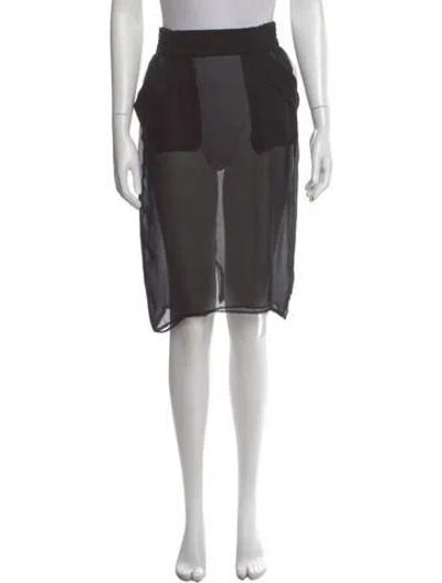Pre-owned Saint Laurent Midi Length Skirt In Black