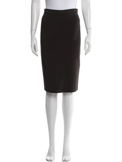 Pre-owned Saint Laurent Midi Length Skirt In Black
