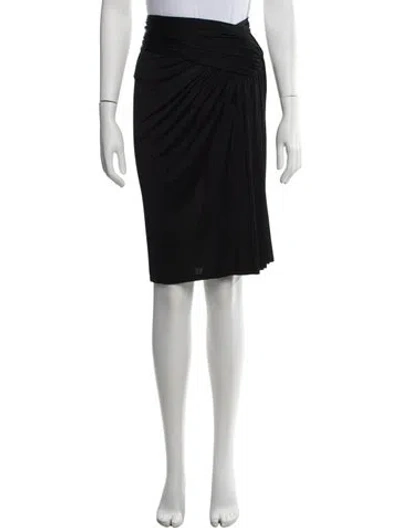 Pre-owned Saint Laurent Midi Length Skirt In Black