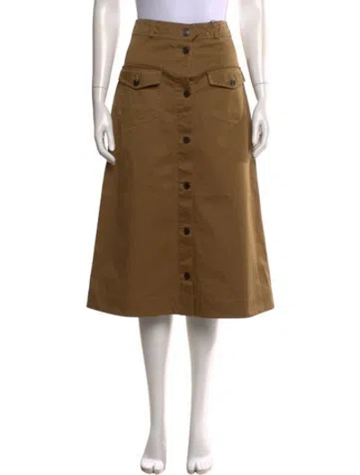 Pre-owned Saint Laurent Midi Length Skirt In Brown