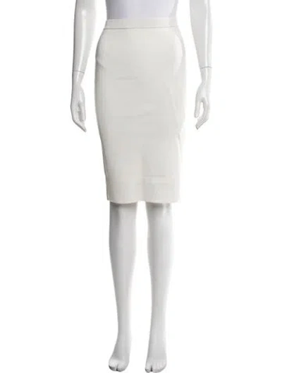 Pre-owned Saint Laurent Midi Length Skirt In White