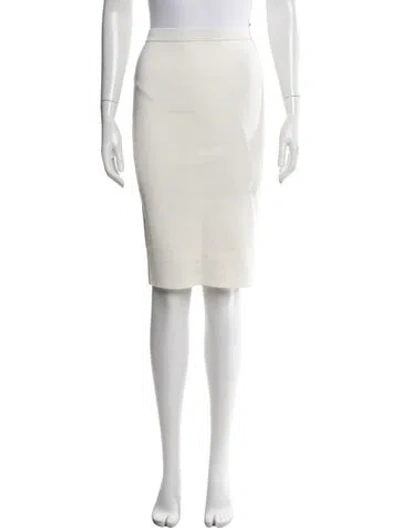 Pre-owned Saint Laurent Midi Length Skirt In White