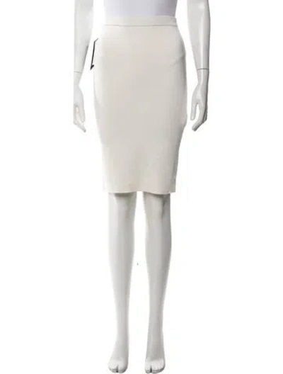 Pre-owned Saint Laurent Midi Length Skirt In White