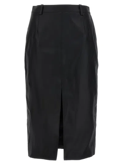 Saint Laurent Midi Pencil Skirt In Black